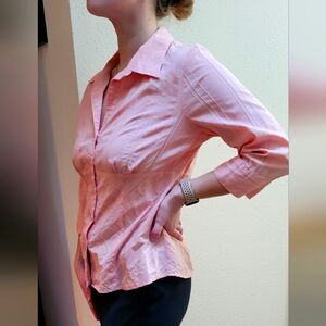 Style & Co. Pinkish-orange (melon) stretch blouse, size 12.